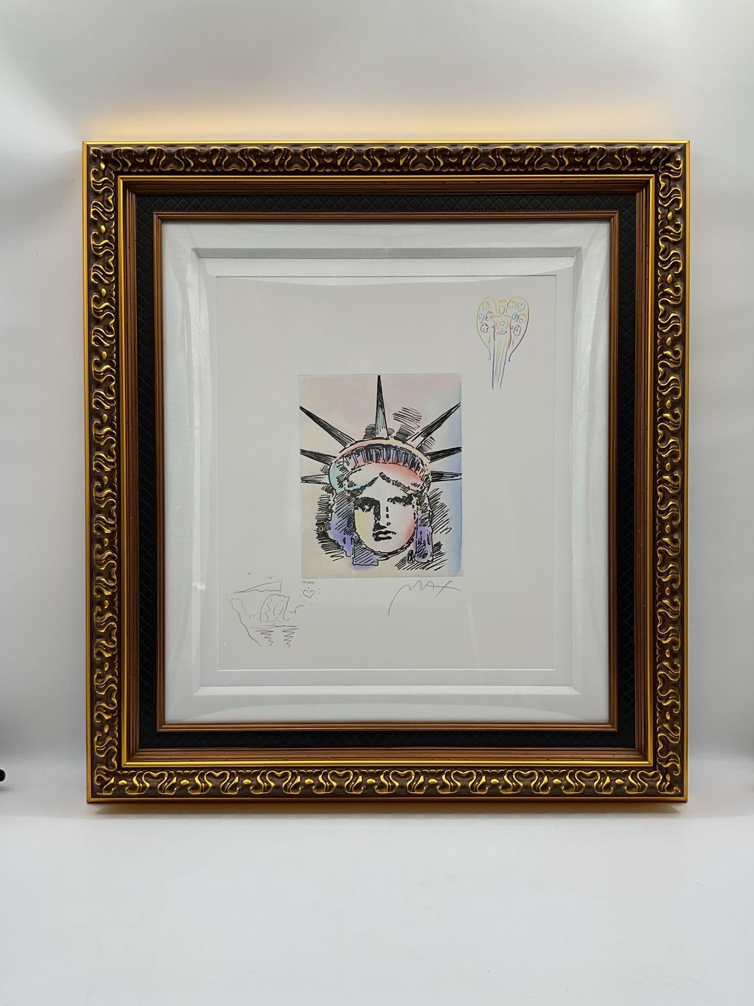 "Liberty head II" by Peter Max(German/American, b.1937) Etching (1 of 10)