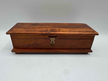 Vintage Wooden Box with Brass Latch