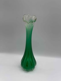 Hand Blown Romanian Glass Trumpet Vase