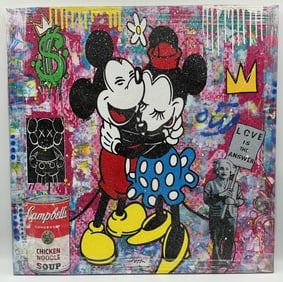 "Mickey and Minie" by Jozza (Brazil, b.1958) Acrylic on Canvas