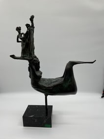 Abstract Bronze Sculpture of Three Figures - Oscar Estruga