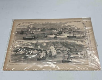 Harper’s Weekly Civil War Engraving – Landing of the Troops at Slocum Creek, February 1862