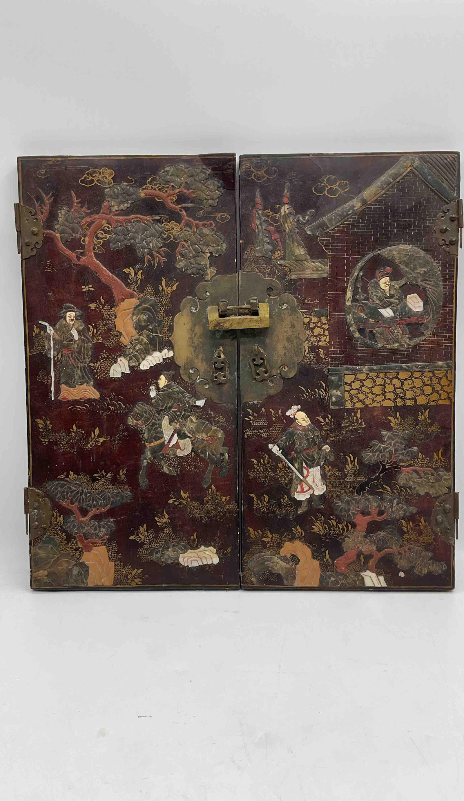 Asian Lacquered Cabinet Doors with Brass Hardware (1 of 5)