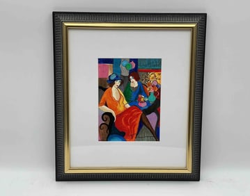 "Chit Chat" by Itzchak Tarkay (Serbia, 1935-2012) Serigraph