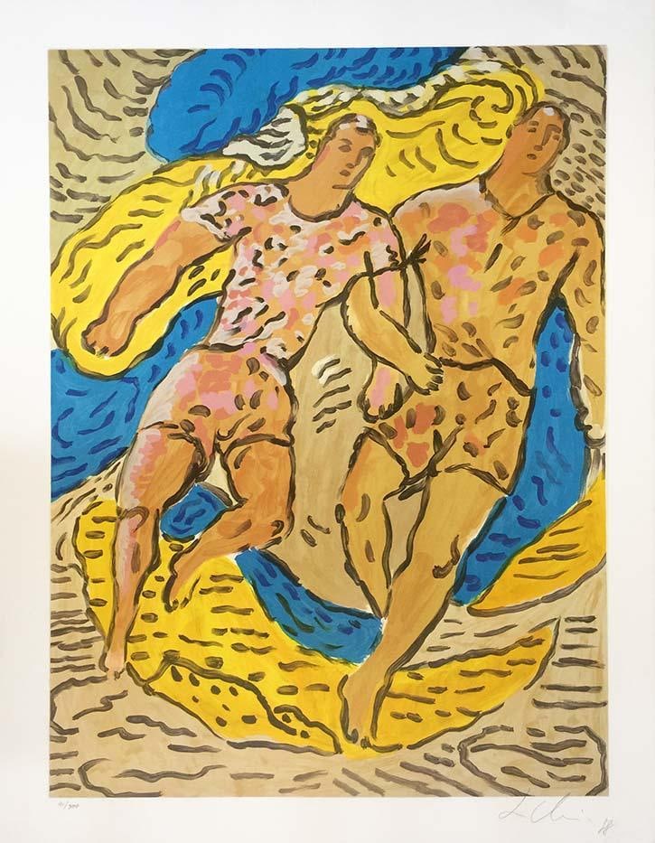 Sandro Chia Olympic Athletes: Artist: Sandro Chia Title: Olympic Athletes Medium: Lithograph Date: 1988 Edition: Of 300 Size: 34x26 inches Additional Details: Signed By The Artist. Published By Circle Fine Arts Ltd., Chicago, Il.