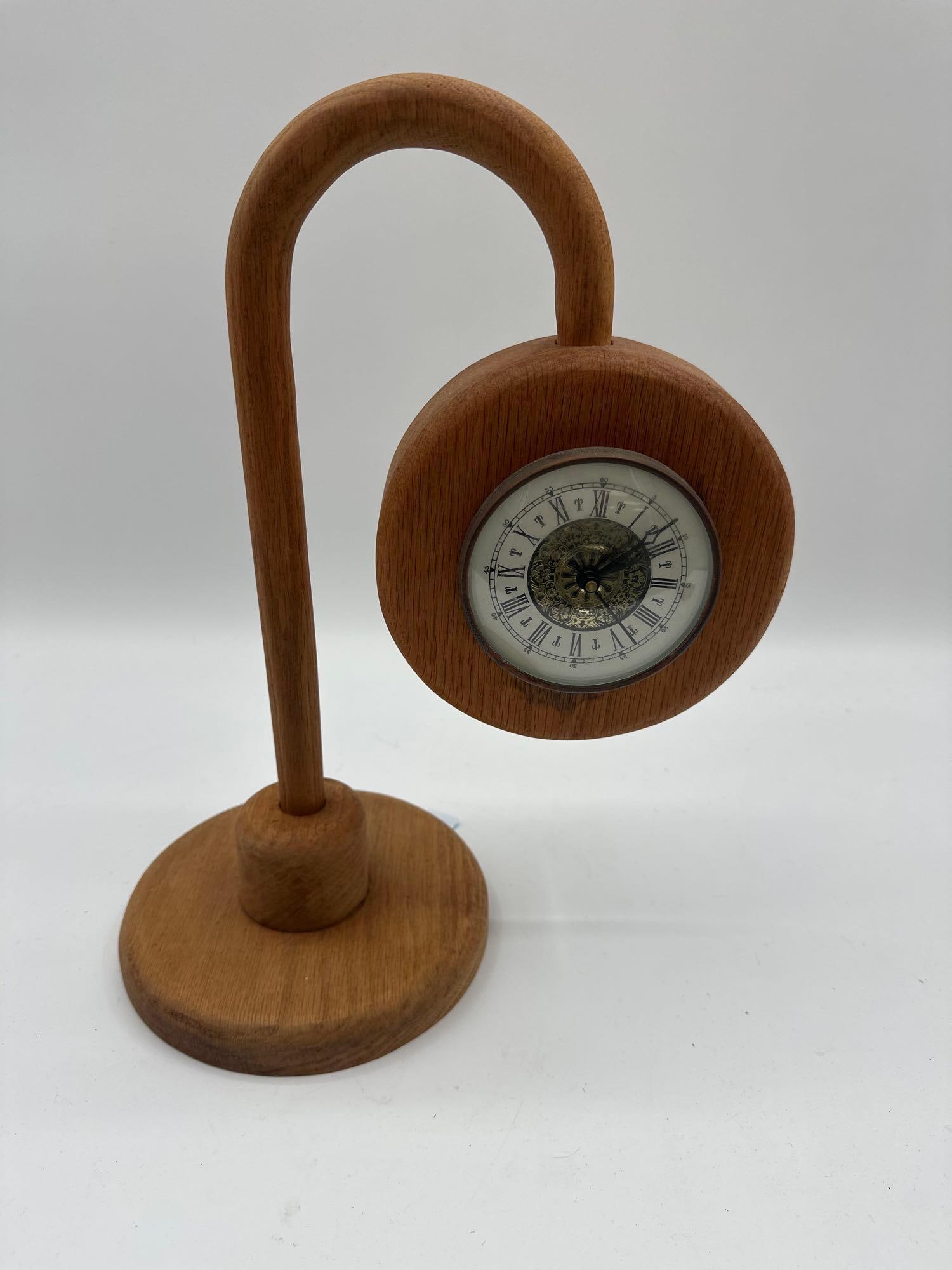 Mid-Century Modern Style Wood Desk Clock (1 of 4)