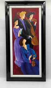 "Alto and Strings " Linda Le Kinff (France, b.1949) Acrylic on Wood Panel