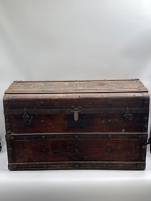 Antique Wooden Dome-Top Trunk