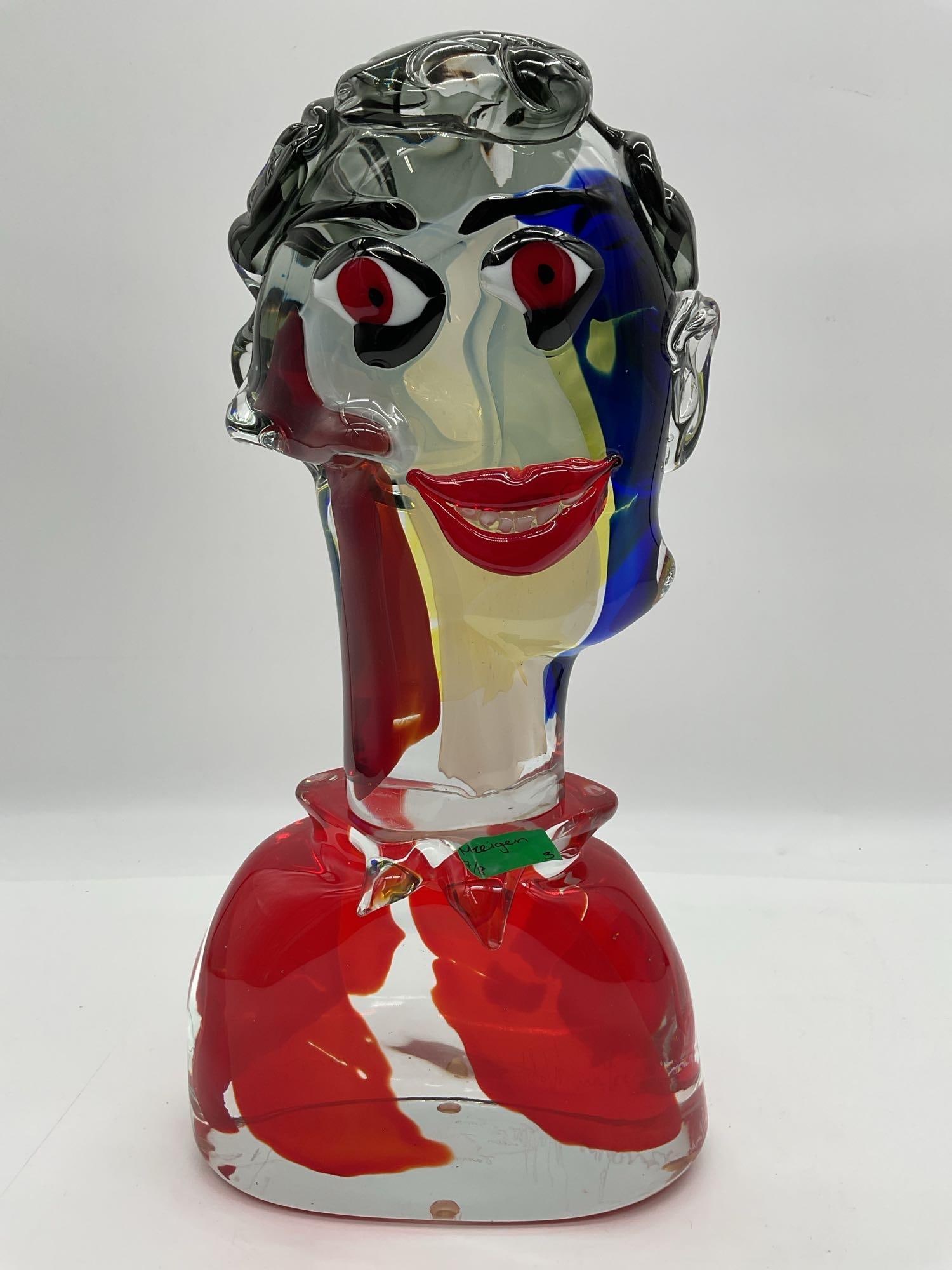 Murano Glass Clown Head by Stefano Toso and Walter Furlan (1 of 6)