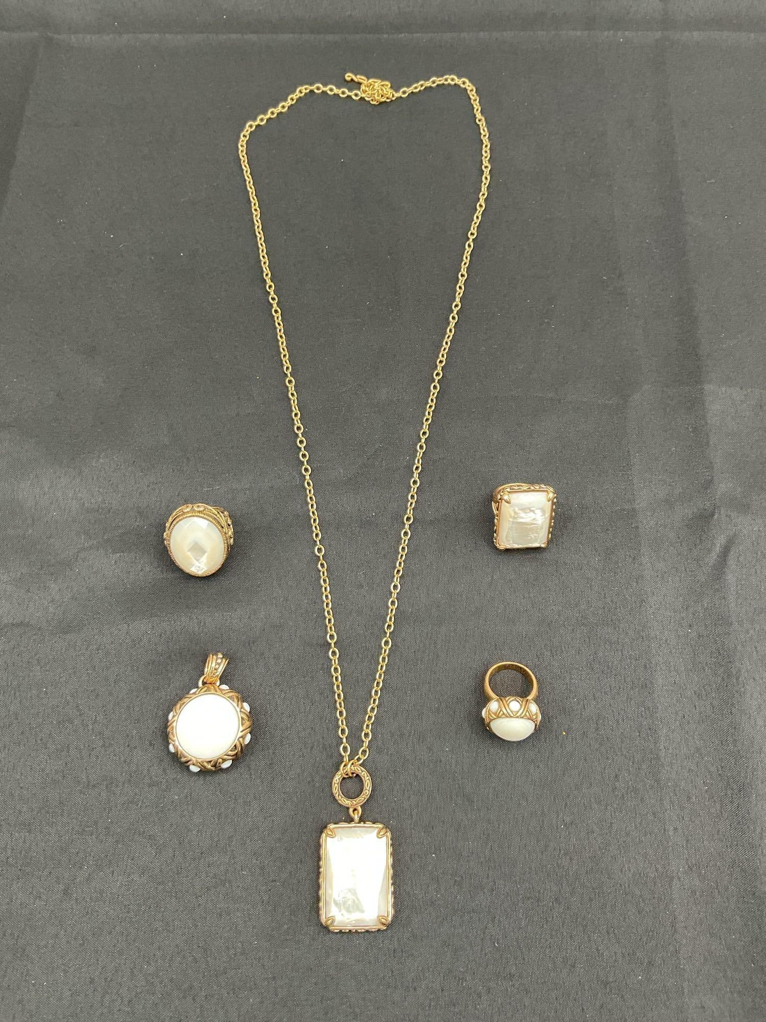 Barse Design Mother of Pearl Bronze Jewelry Set (1 of 7)