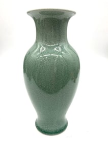 Tall Green Celadon Glazed Vase
