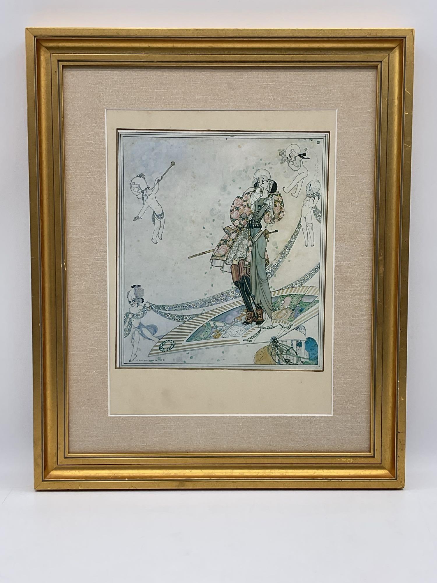 Lovers Embrace by Kay Nielsen (Danish, 1886-1957) lithograph (1 of 4)