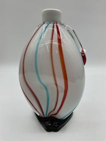 Murano Style Clown Figurine with Striped Suit