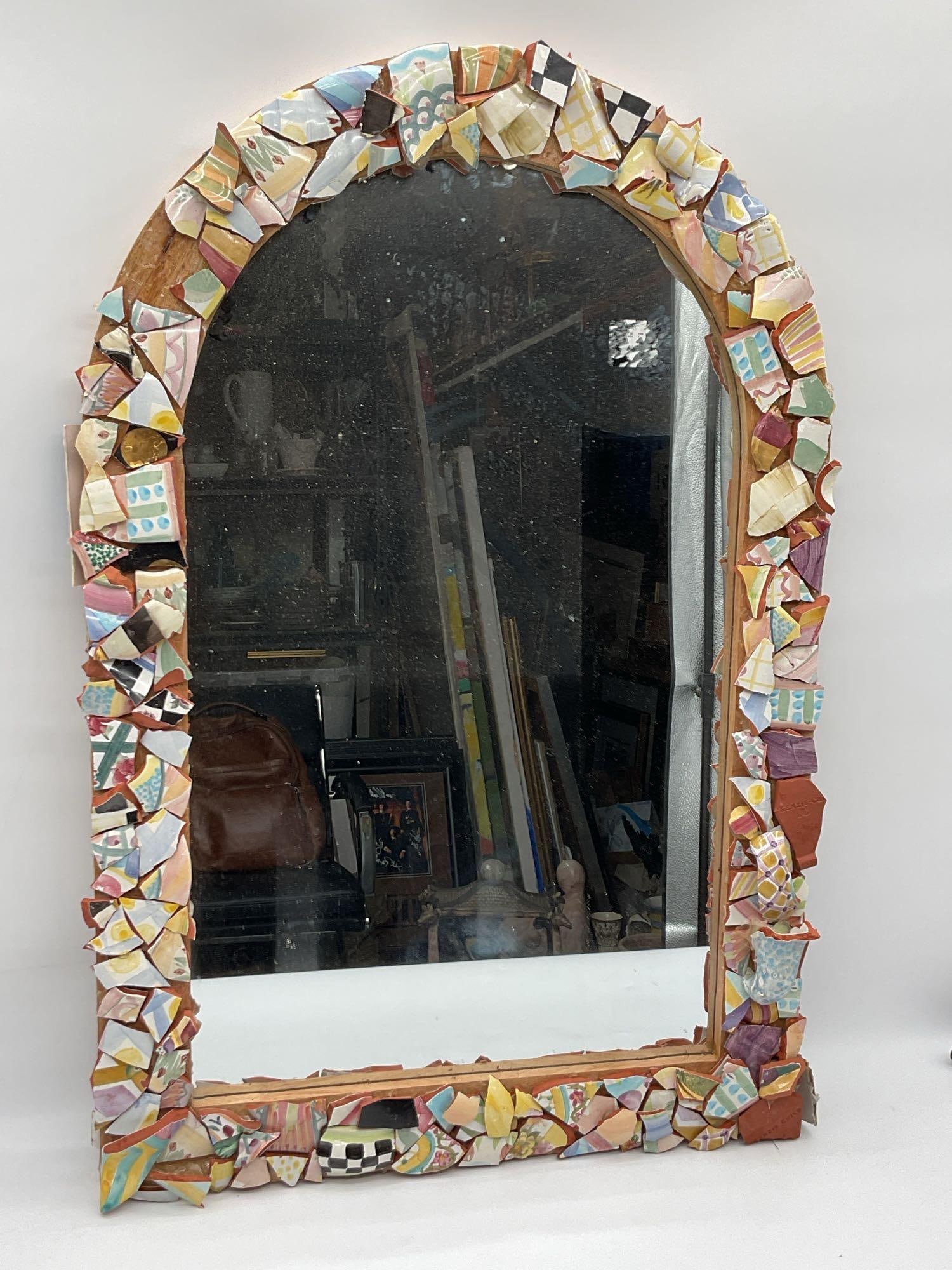 Mosaic Clay Tile with MacKenzie-Childs Shards -  Mirror with Arch Frame (1 of 4)