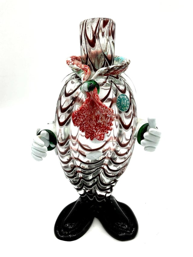 Murano Art Glass Clown Torso with Red Tie (1 of 4)