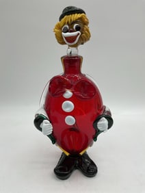 Murano Style Clown Figurine - Red - Bottle Stopper
