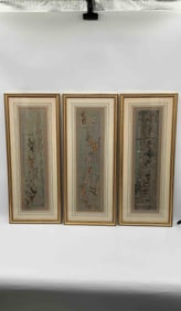 Set of Three Framed Asian Hunting Scene Prints