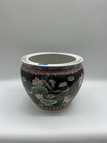 Large Chinese Porcelain Fish Bowl Planter