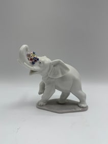 Lladro Gres Elephant with Flowers Figurine