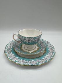 Vintage Floral Porcelain Tea Trio Set