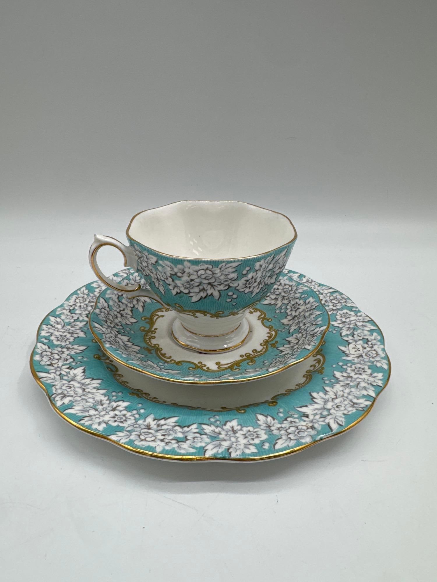 Vintage Floral Porcelain Tea Trio Set (1 of 3)