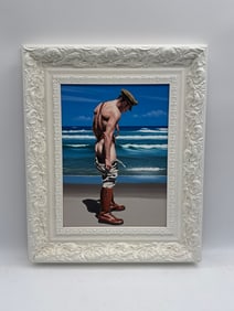 "Off Duty Swim" by Ross Watson (Australia, b.1963) Oil on Board