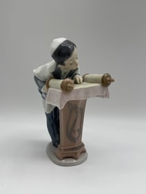 Lladro Figurine - Boy Reading Torah Scroll #6404