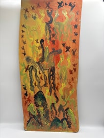 RARE Purvis Young Outsider Art Painting on Masonite