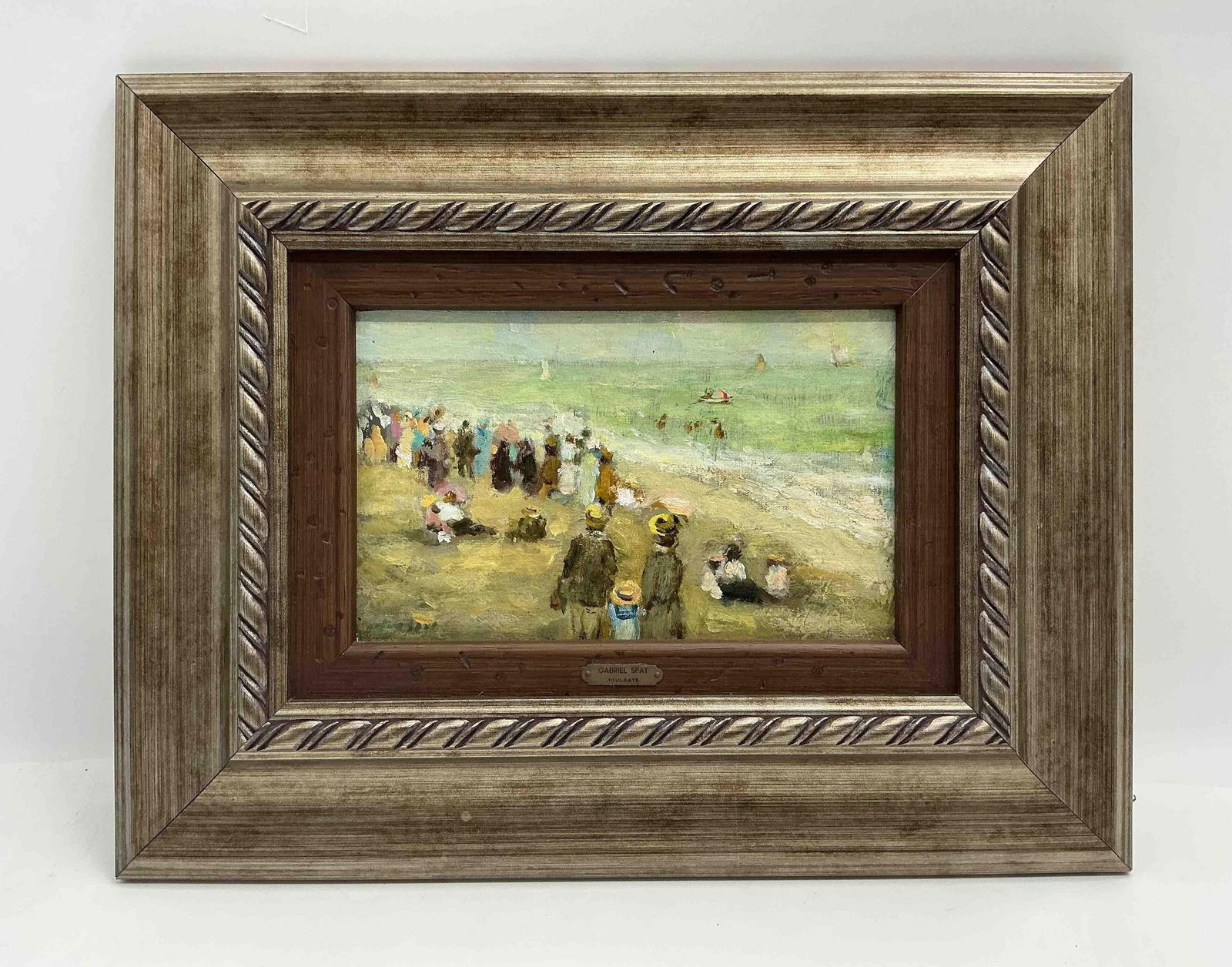 "Beach Scene" by Gabriel Spat (American, 1890-1967) Oil on Board (1 of 3)