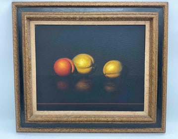 Still life of fruit by Al Jackson  (American, 1940-2001) Oil on Canvas