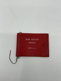WWII War Ration Books in Red Leather Case