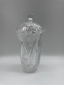Irena Crystal Covered Vase with Floral Design