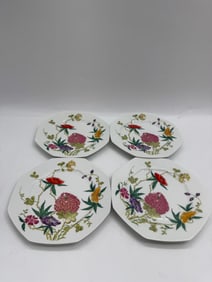Set of Four A. Raynaud & Co Limoges Floral Plates