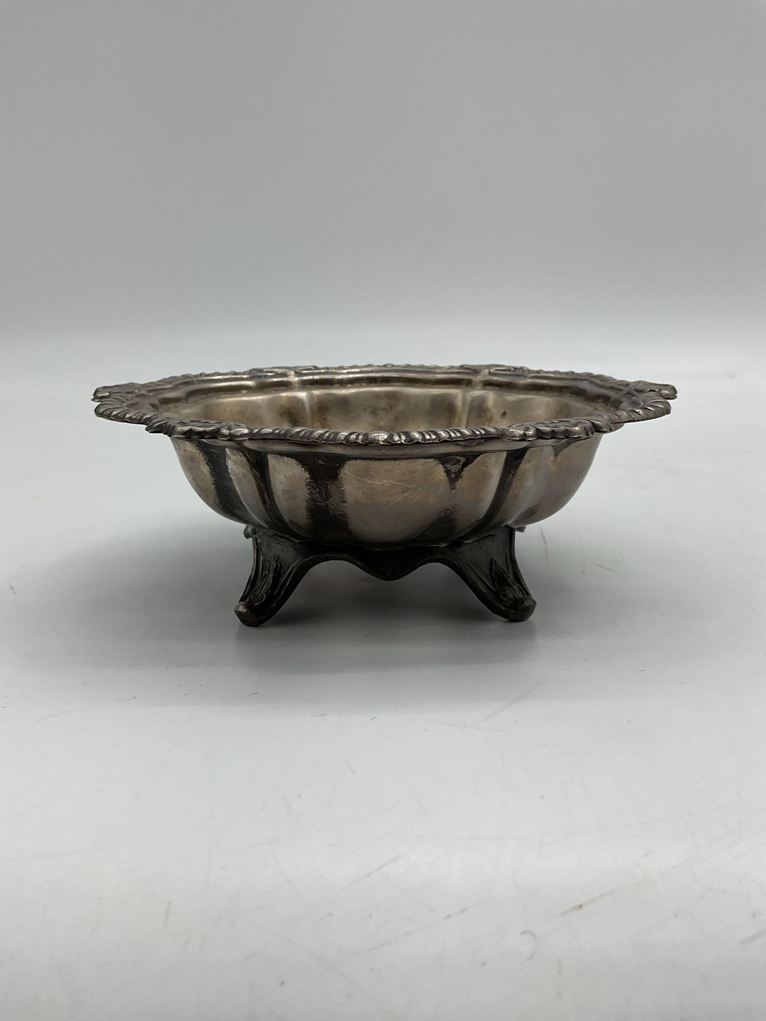 Ornate Silver-Plated Footed Bowl (1 of 6)