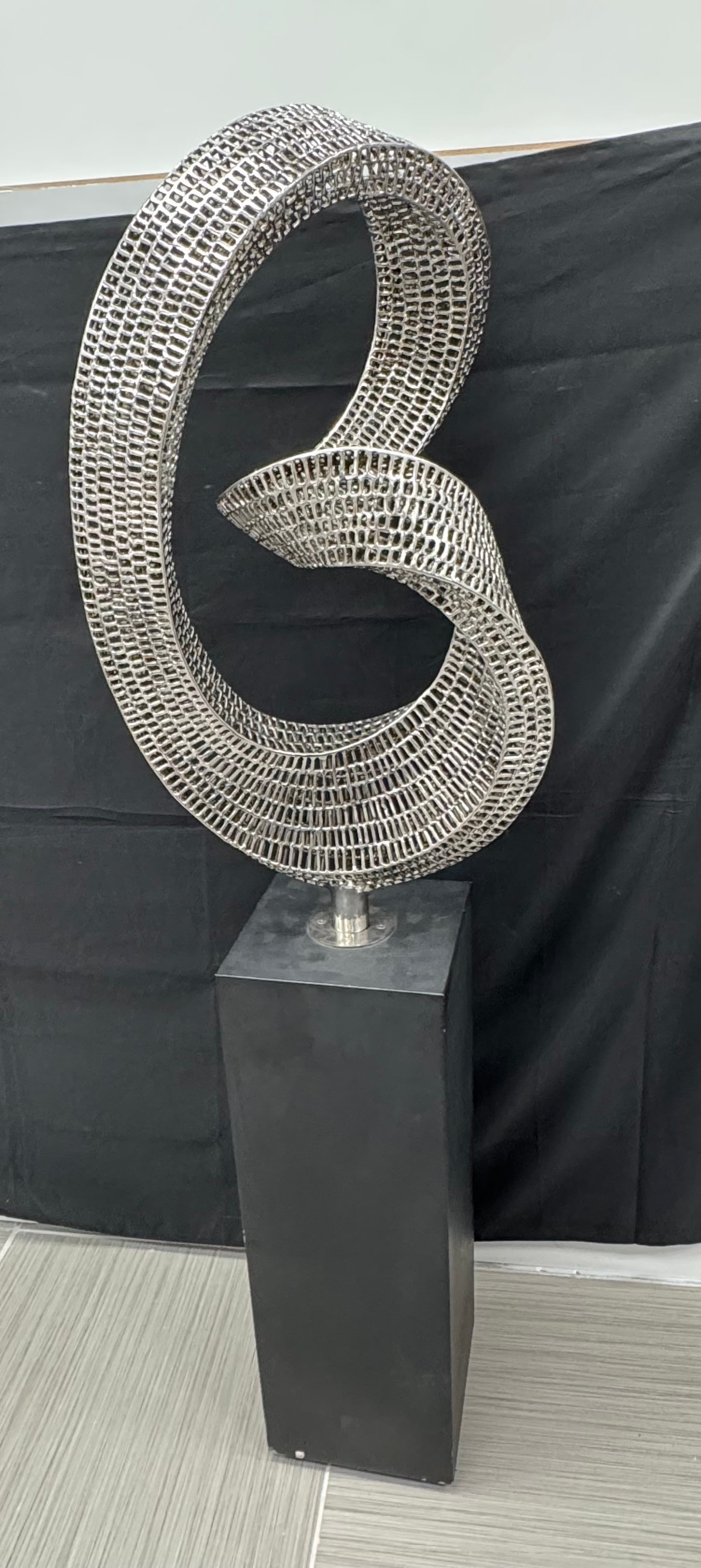 Abstract Metal Sculpture on Stand (1 of 4)