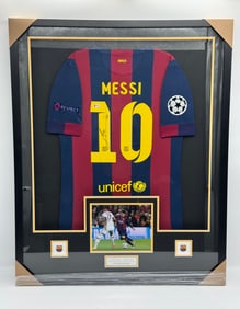 Lionel Messi Signed FC Barcelona Jersey Framed