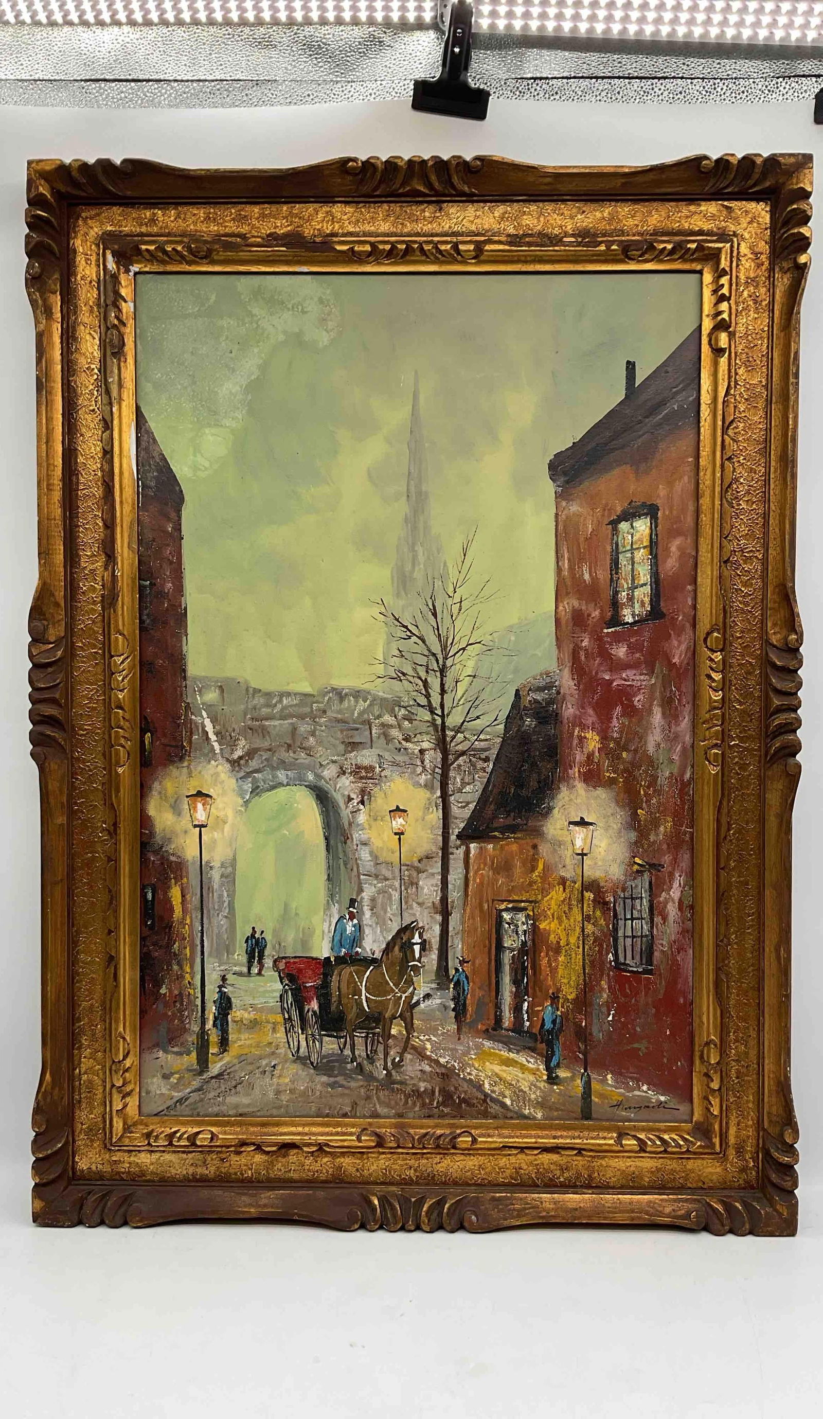 European Street Scene signed by artist unknown (1 of 4)