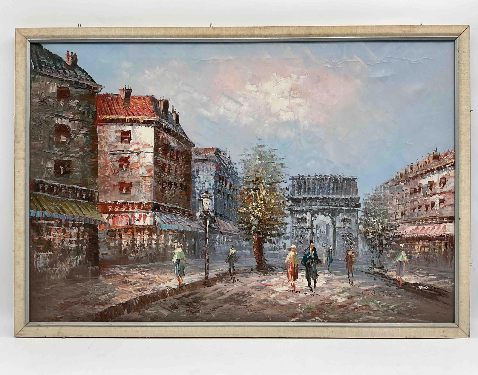 Parisian Street Scene signed by artist unkown (1 of 5)