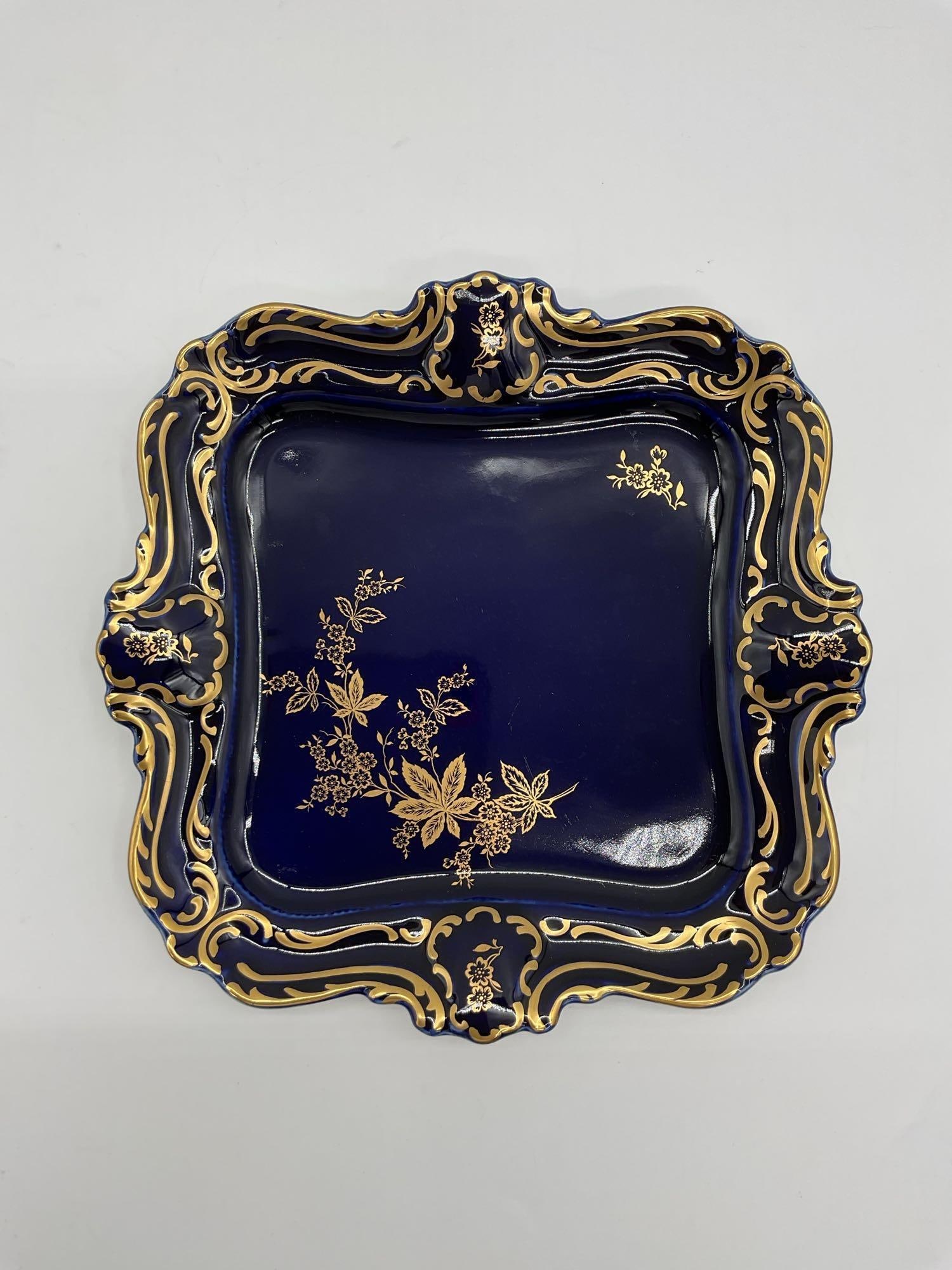 Echt Kobalt Square Decorative Plate by Lindner Bavaria (1 of 4)