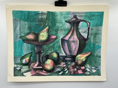 Still Life with Pitcher and Fruit, G. Peters, Print 23/250