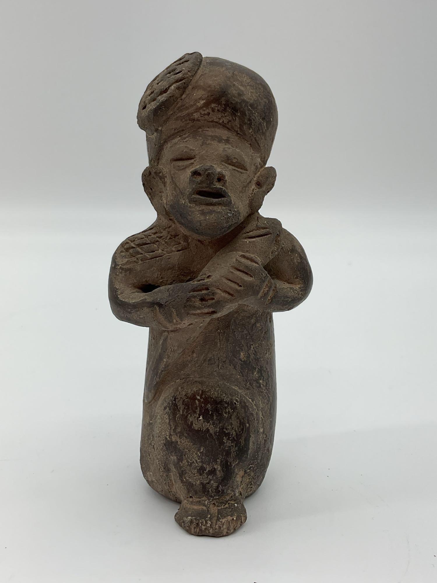 Ancient-Pre-Columbian Style Whistle with Turban - Likely Mesoamerican (1 of 4)