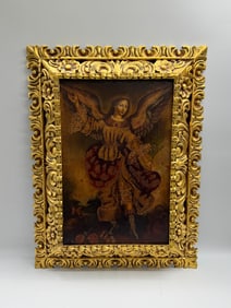 Framed Oil Painting of Archangel
