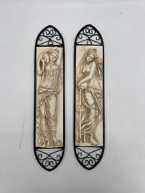Pair of Wall Plaques with Classical Figures