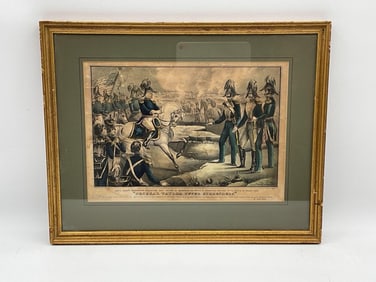 "General Taylor Never Surrenders" Currier and Ives Antique Etching