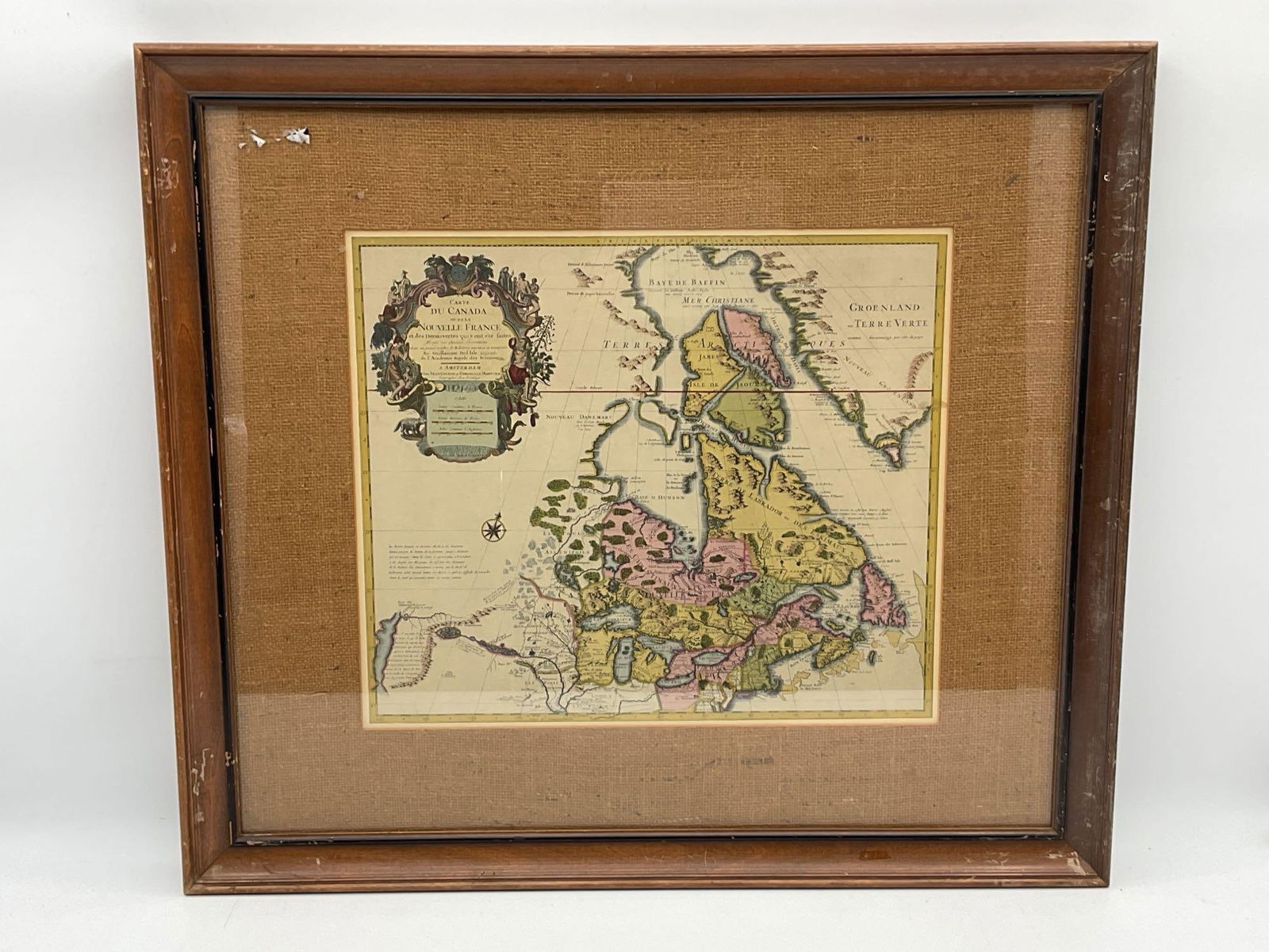 Framed Map of Canada, Nouvelle France (1 of 3)