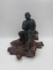 Antique Japanese MeiJi Period Bronze Figure of an Elderly Man