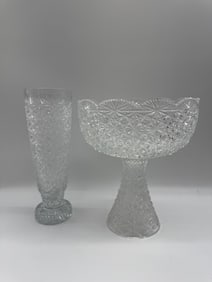 Pair of American Brilliant Cut Glass Vases