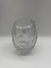 Irena Crystal Vase, Poland, Geometric Design