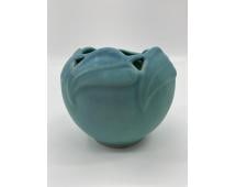 Van Briggle Pottery Blue Cutout Rim Bowl