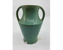 Shawnee Pottery Green Double Handled Vase